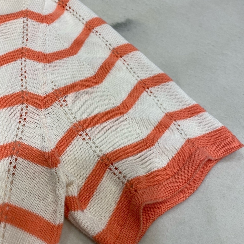 Trina Turk Dress Sweater Knit Chevron Coral Cream - Picture 5 of 14
